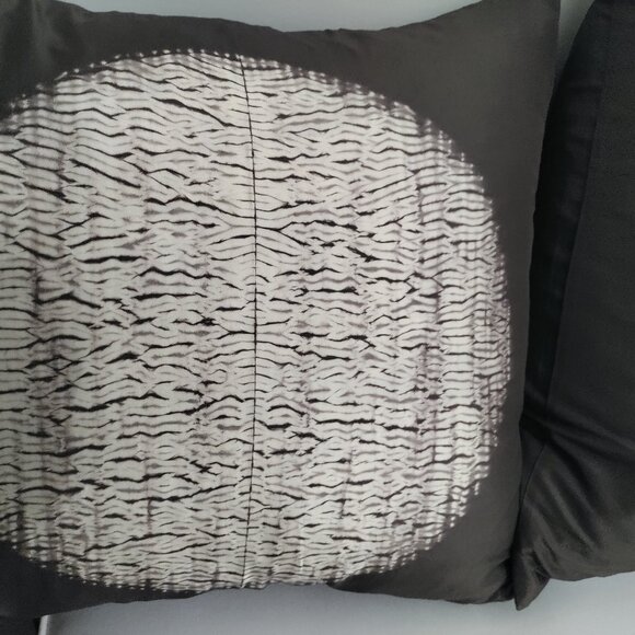 SHUNYE SATIN PILLOWS - Brown with White (Set of Two)